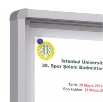 Midi Sliding Doors Noticeboard - Magnetic - Mitred Corners