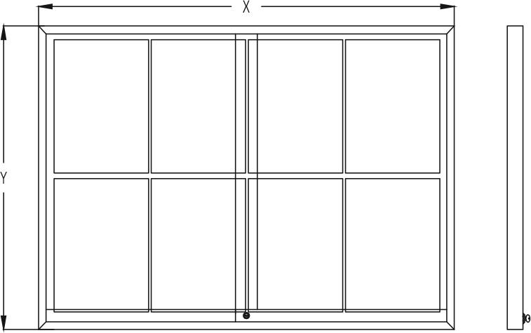 Midi Sliding Doors Noticeboard - Magnetic - Mitred Corners