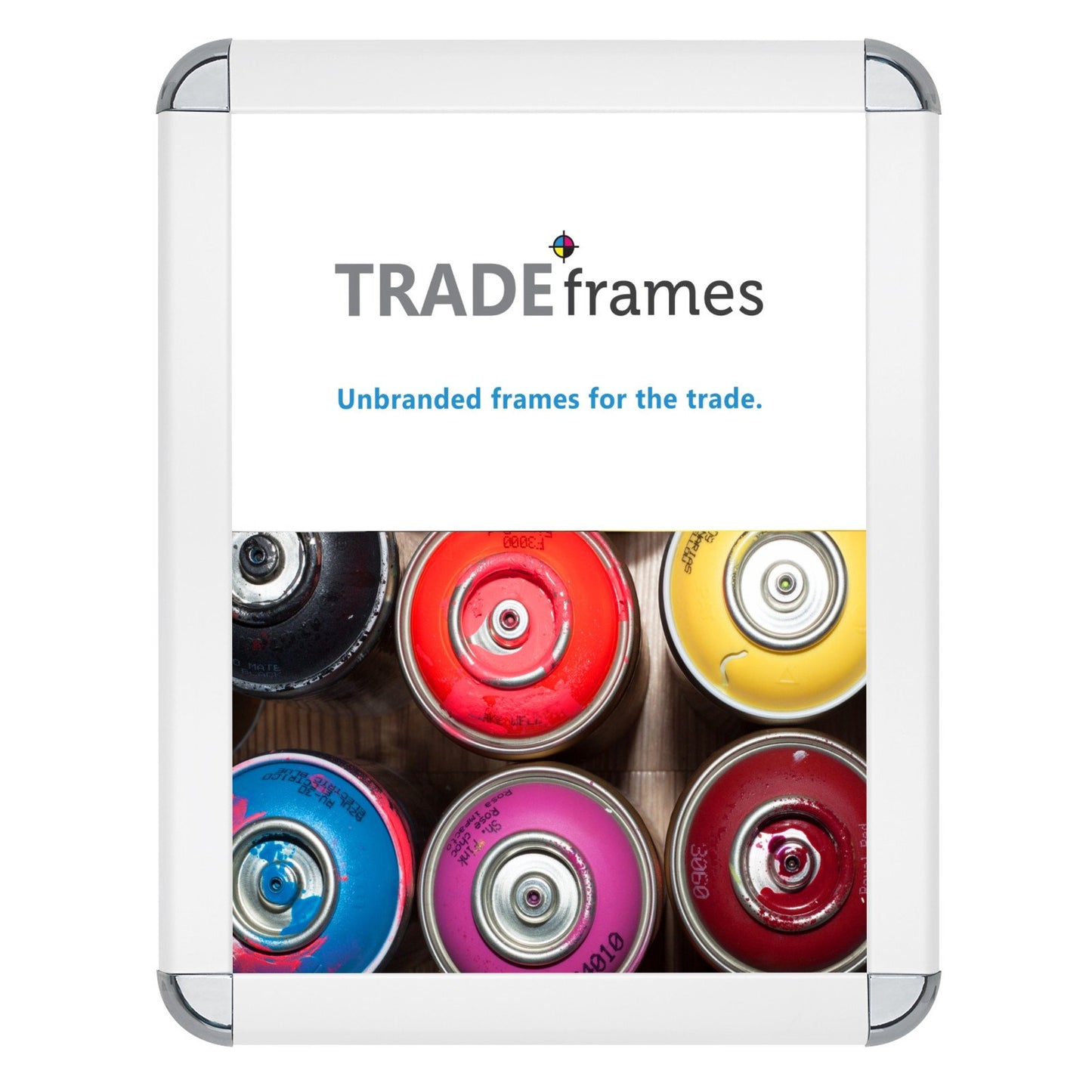 21.59 x 27.94 cm White Round-Cornered Snap Frame - 32MM Profile