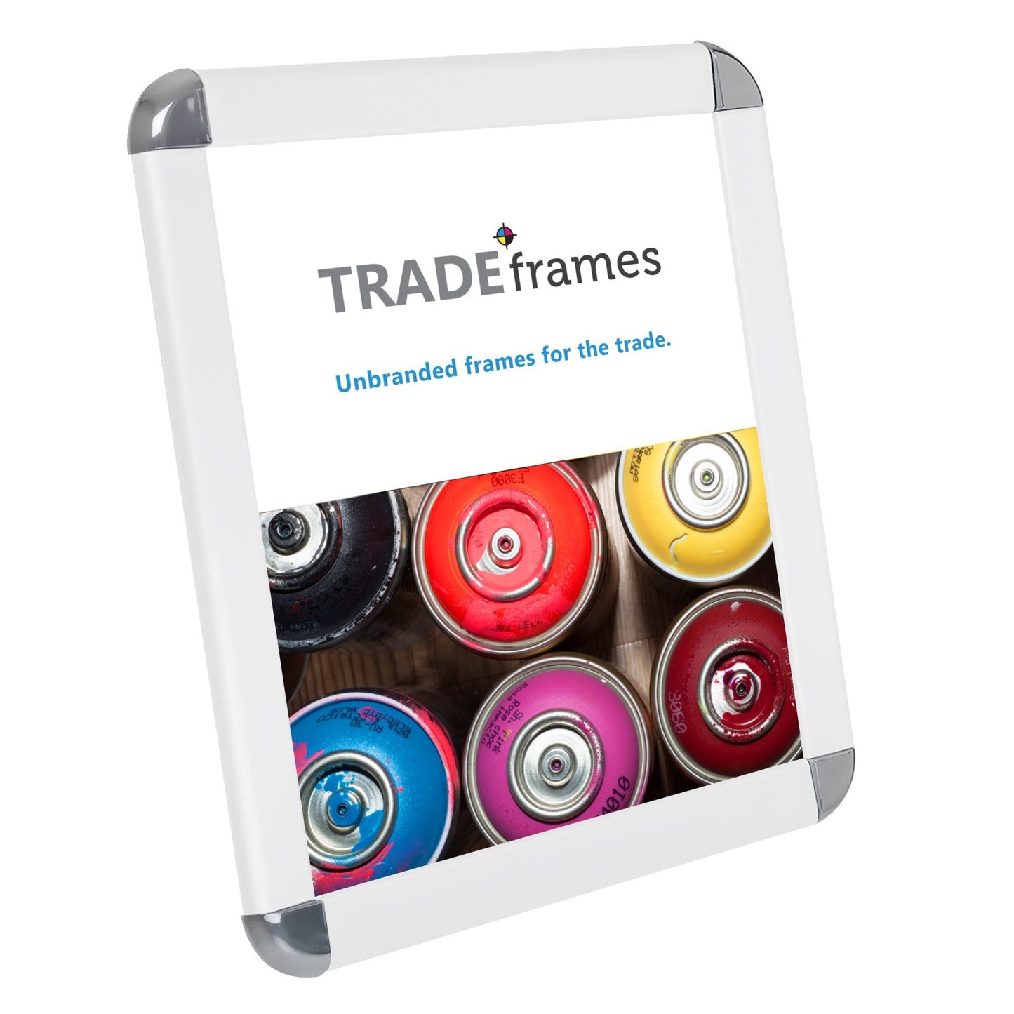 21.59 x 27.94 cm White Round-Cornered Snap Frame - 32MM Profile