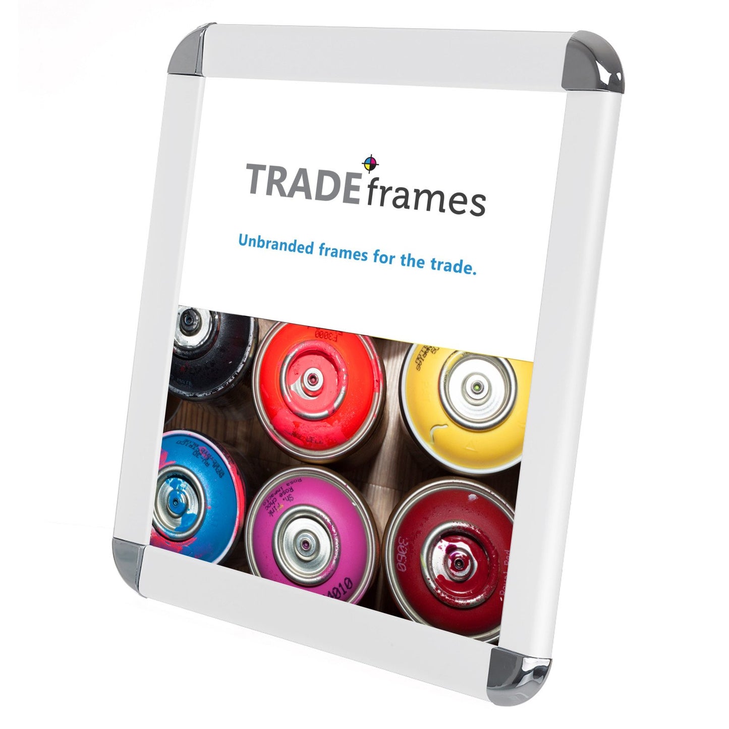 21.59 x 27.94 cm White Round-Cornered Snap Frame - 32MM Profile