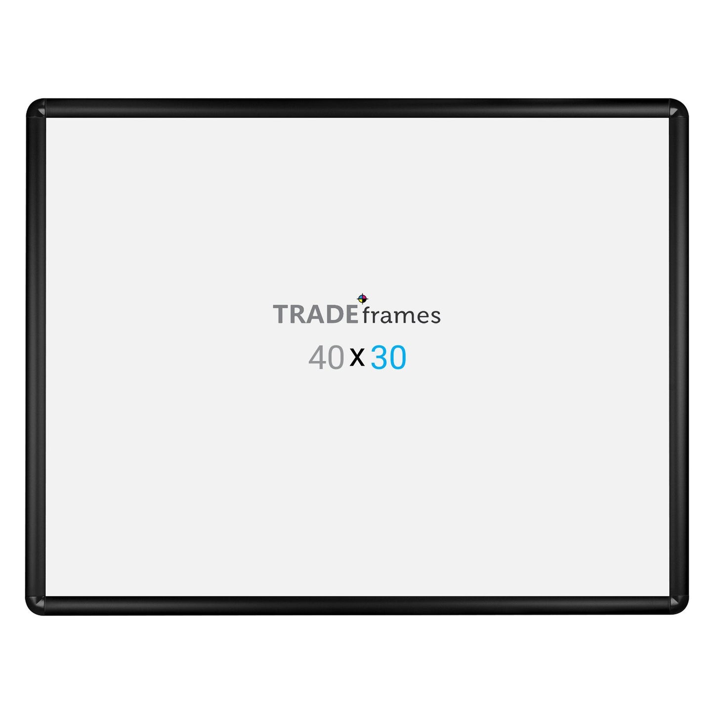 76.20 x 101.60 cm Black Round-Cornered Snap Frame - 32MM Profile