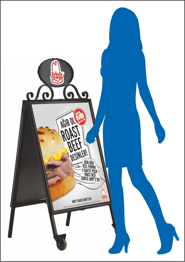 B1 Tablero A antiguo negro con marco a presión