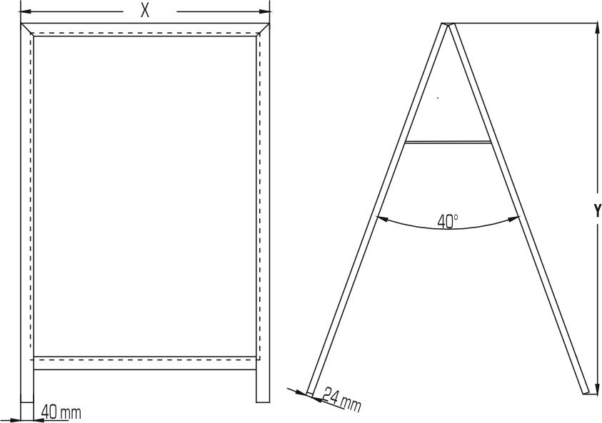 Tablero de tiza deslizable