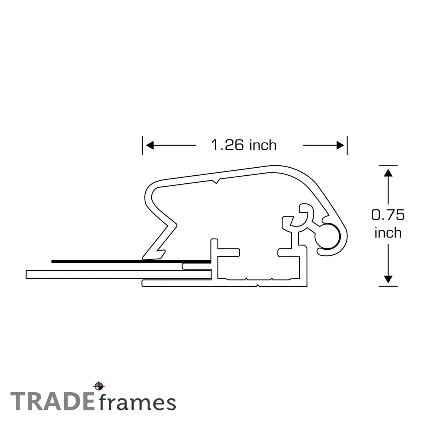 11x17 Inches Black Snap Frame - 1.25" Profile - Snap Frames Direct
