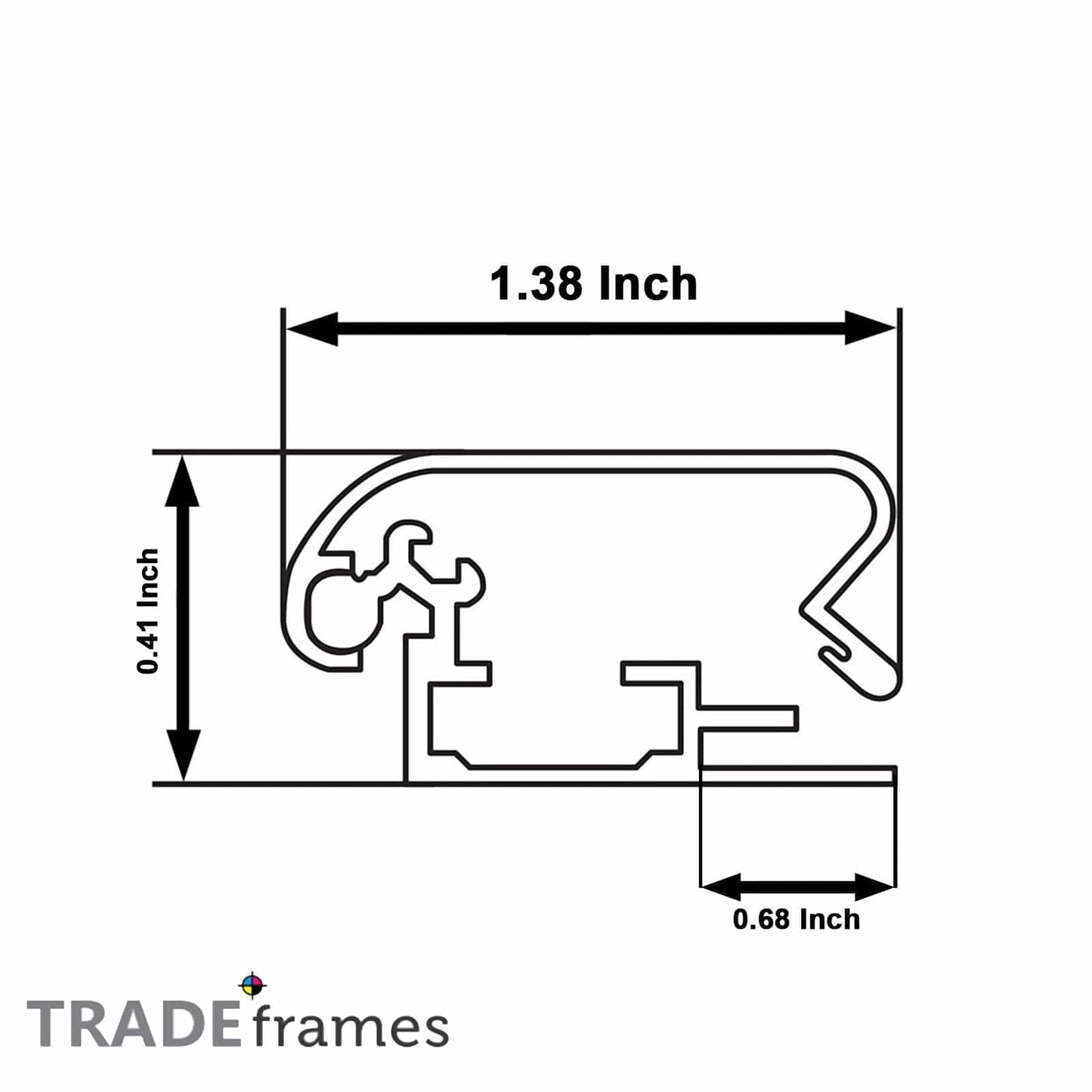 8.5x11 Inches Black Weather Resistant Snap Frame - 1.38" Profile - Snap Frames Direct