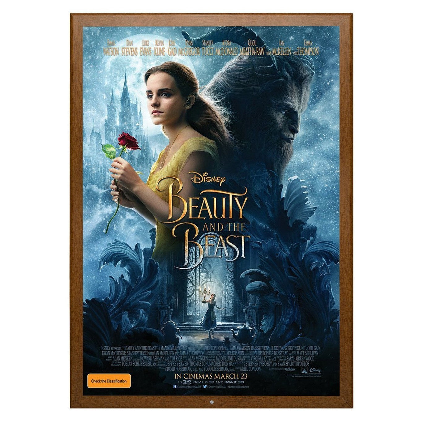 76.20 x 101.60 cm Dark Wood Lockable Movie Poster Frame 32MM SnapeZo®