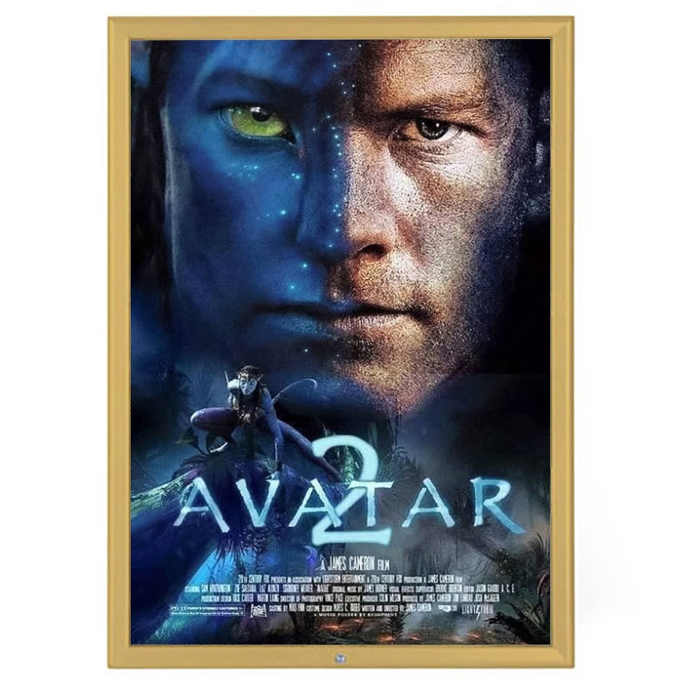 60,96 x 91,44 cm Marco de póster de película dorado con cerradura 32MM SnapeZo®