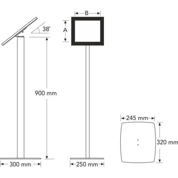 Klassisches Schwarz Infoständer - LED