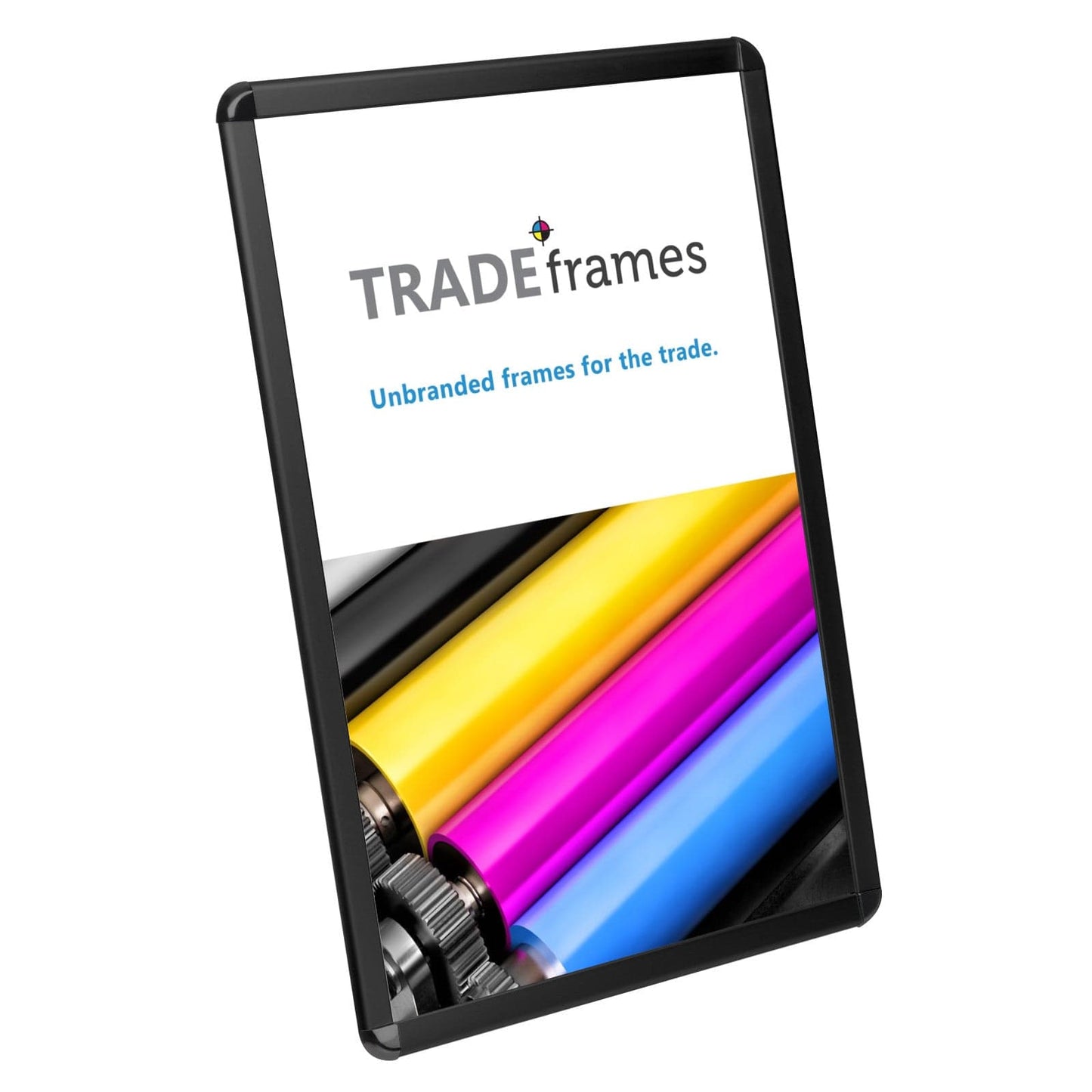 24x36 Black round-corner TRADEframe Snap Frame, media size 24x36 - 1.25 inch profile - Snap Frames Direct