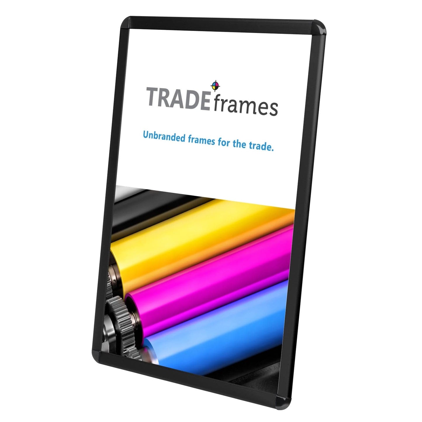 24x36 Black round-corner TRADEframe Snap Frame, media size 24x36 - 1.25 inch profile - Snap Frames Direct