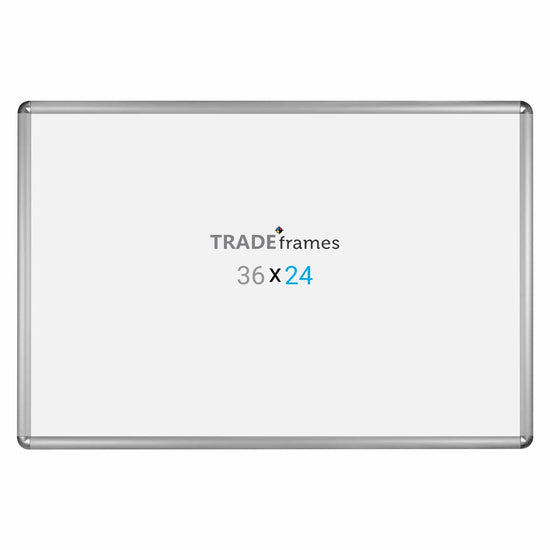 24x36 Silver TRADEframe Round-Cornered - 1" Profile - Snap Frames Direct