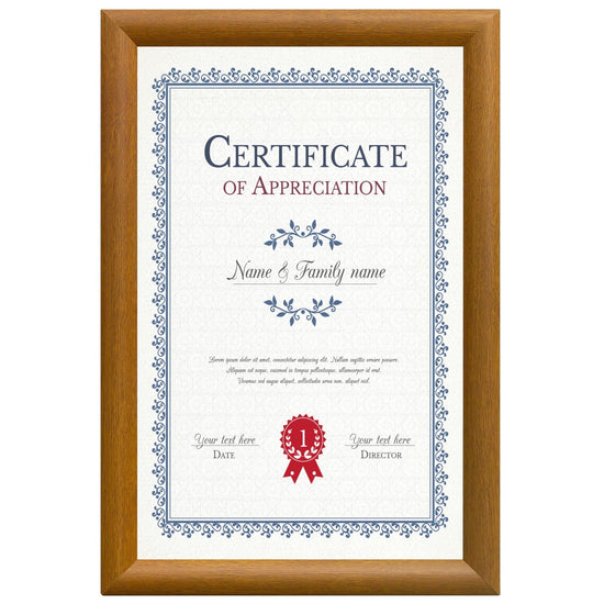 27.94 x 43.18 cm Dark Wood Diploma Frame 30MM SnapeZo®