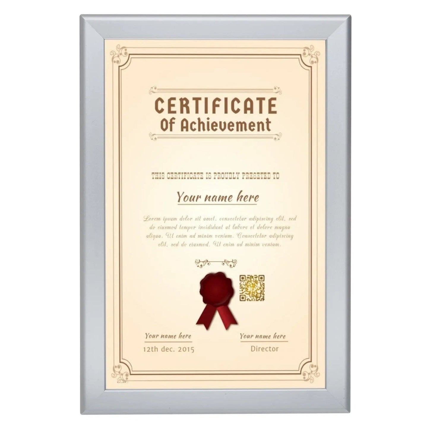11x17 Inches Silver Snap Frame - 1.25" Profile - Snap Frames Direct
