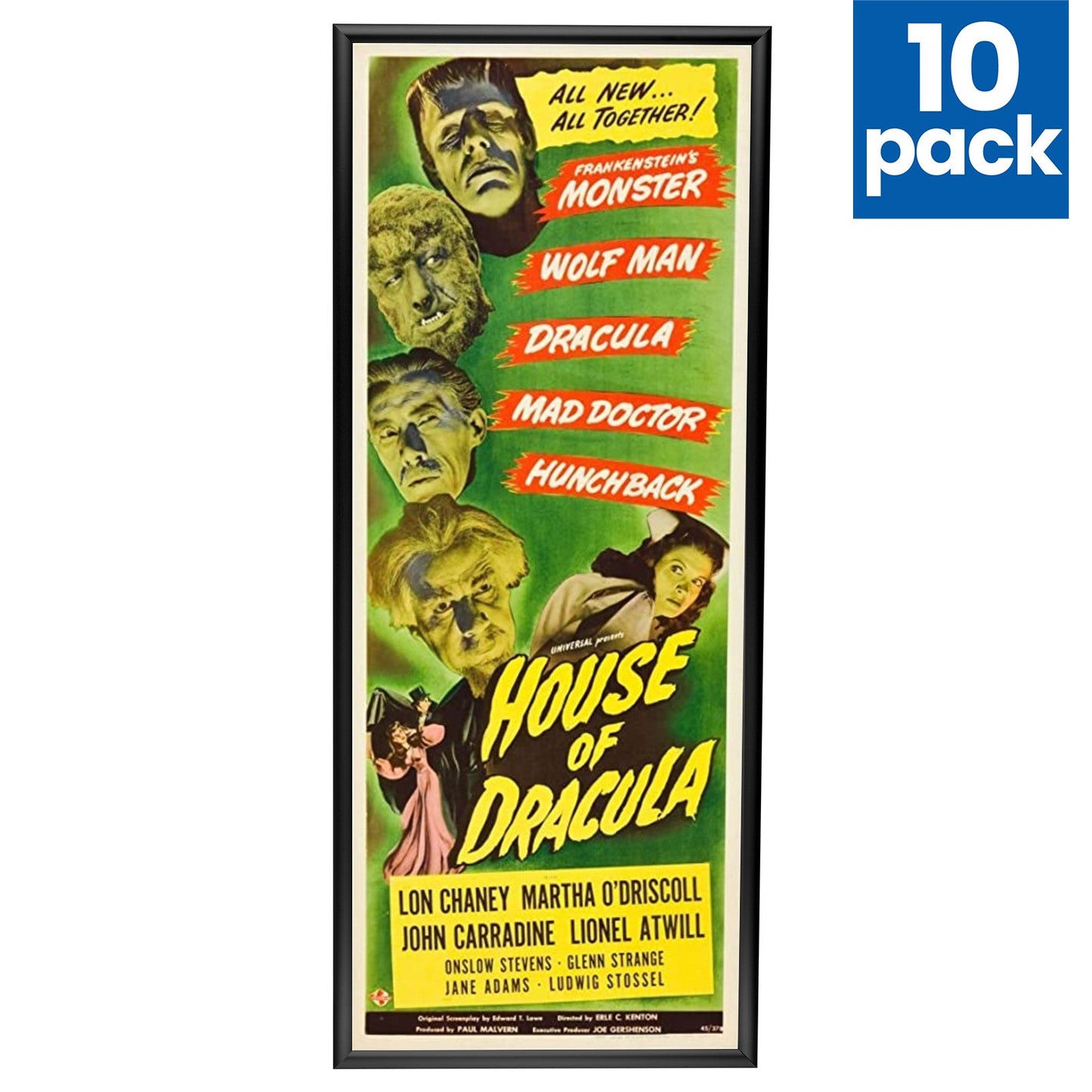 10 Case Pack of Black 14x36 Poster Frame - 1" Profile