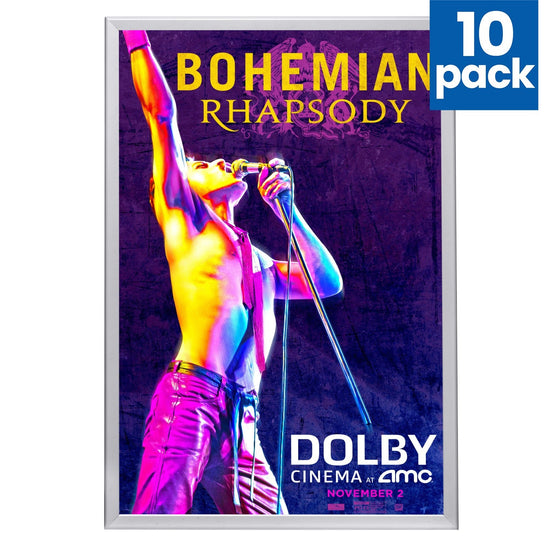 10 Case Pack of Silver 24x36 Movie Poster Frame - 1.25" Profile