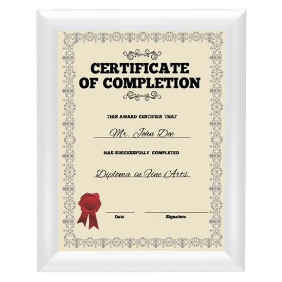 8.5x11 White Snap Frame - 1" Profile - Snap Frames Direct