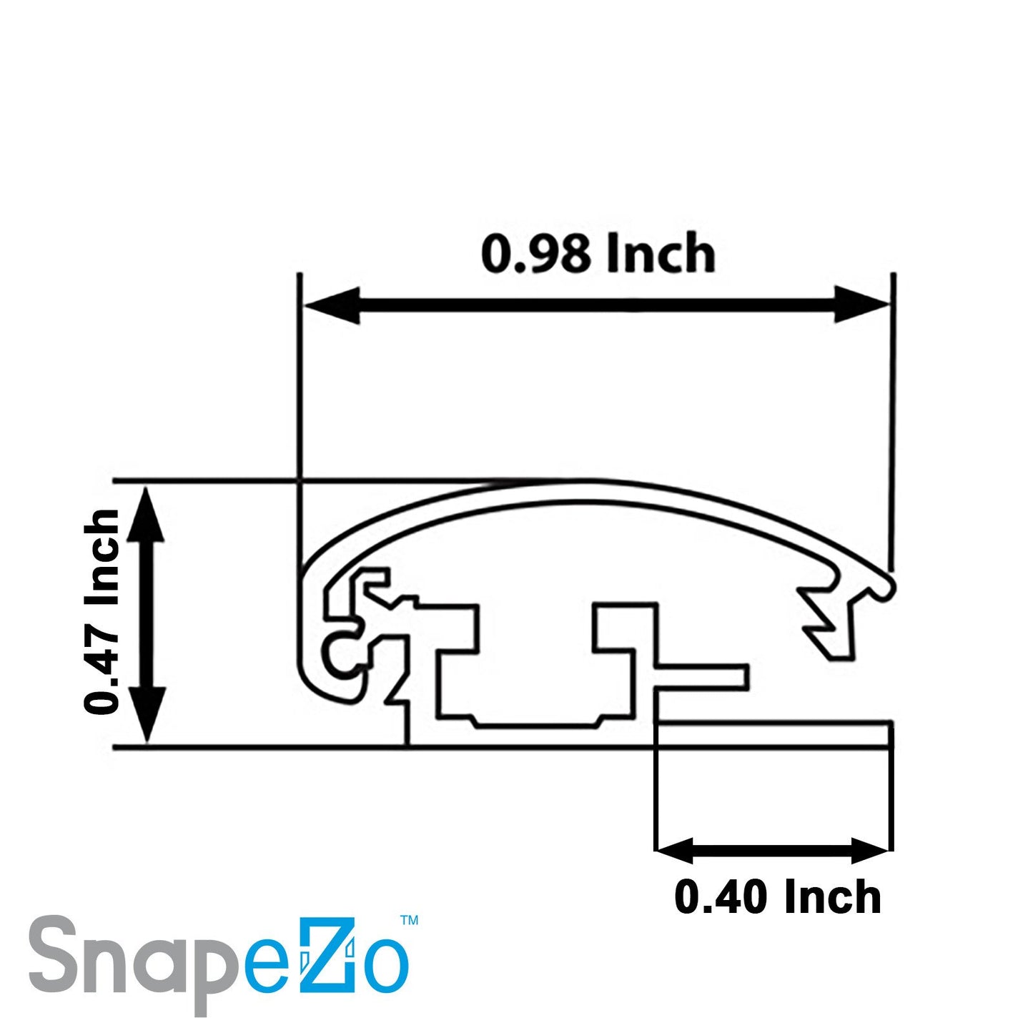 SnapeZo® 27,94 x 43,18 cm Marco a presión plateado de esquinas redondeadas - Perfil de 25 mm