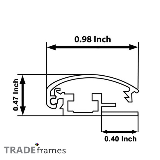 Marco a presión blanco de esquinas redondeadas de 60,96 x 91,44 cm - Perfil de 25 mm