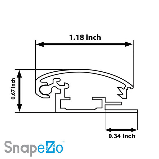 SnapeZo® A3 (42 x 29,7 cm) Marco a presión plateado - Perfil de 30 mm