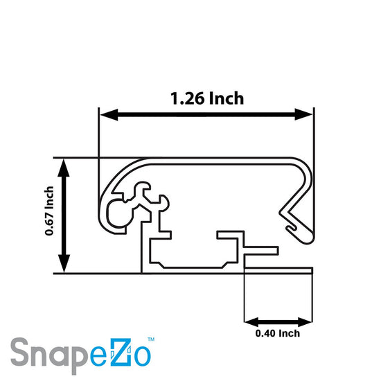 SnapeZo® 68.58 x 101.60 cm Black Round-Cornered Snap Frame - 32MM Profile