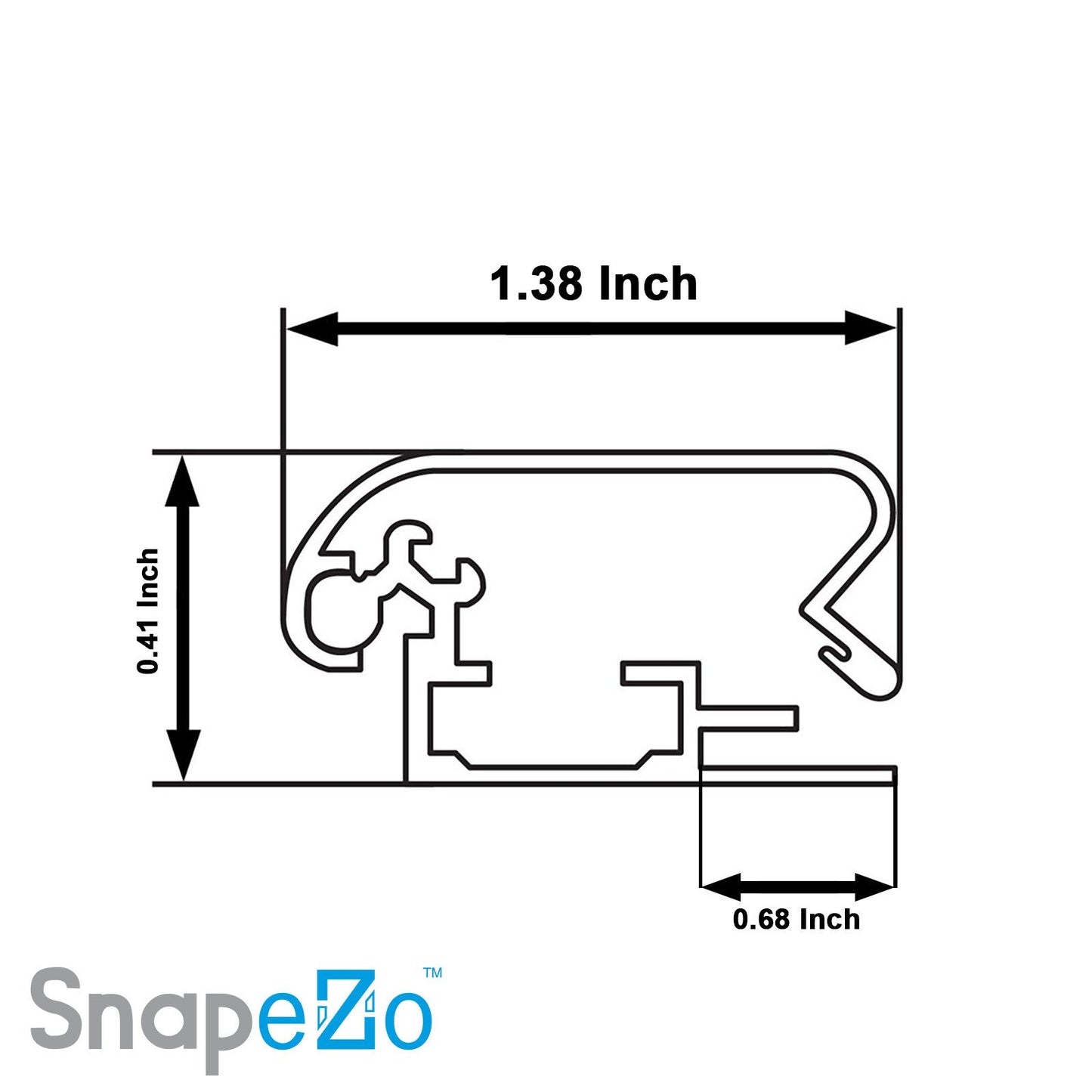 SnapeZo® 68.58 x 104.14 cm Black Weather Resistant Snap Frame - 35MM Profile