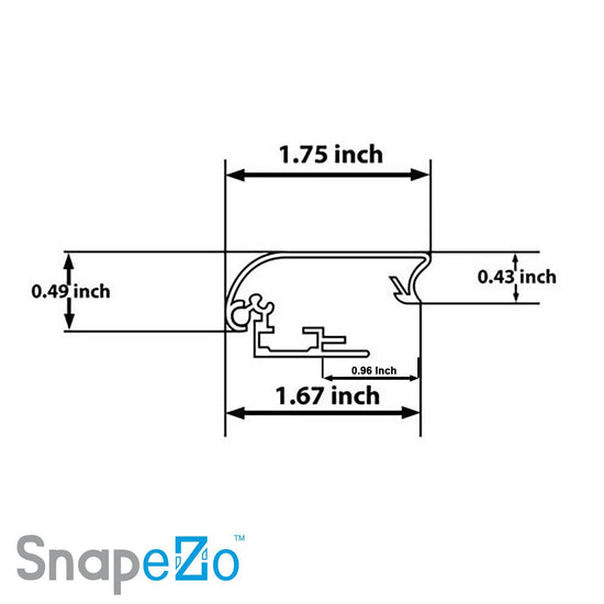 27.94 x 43.18 cm Silberner Diplomrahmen 44MM SnapeZo®