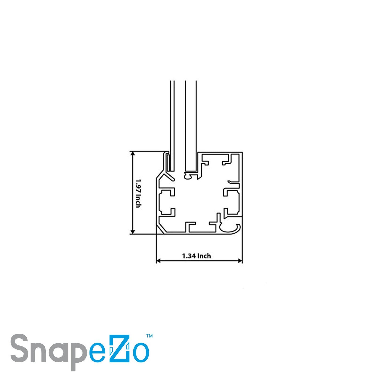 27.94 x 43.18 cm  Silberner Posterkasten 45 mm SnapeZo®®