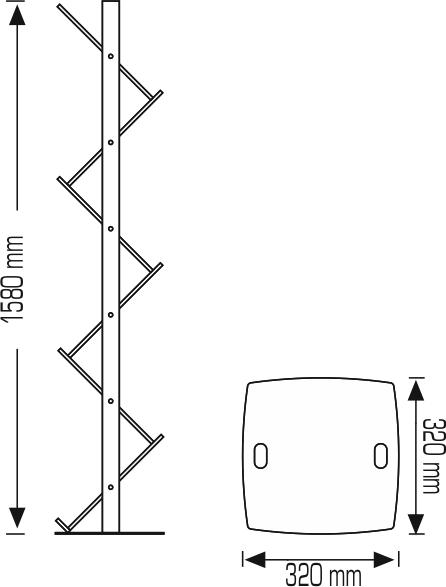 Soporte para folletos en zigzag - Pata doble