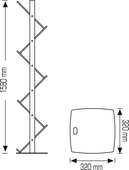 Soporte para folletos en zigzag - Una sola pata