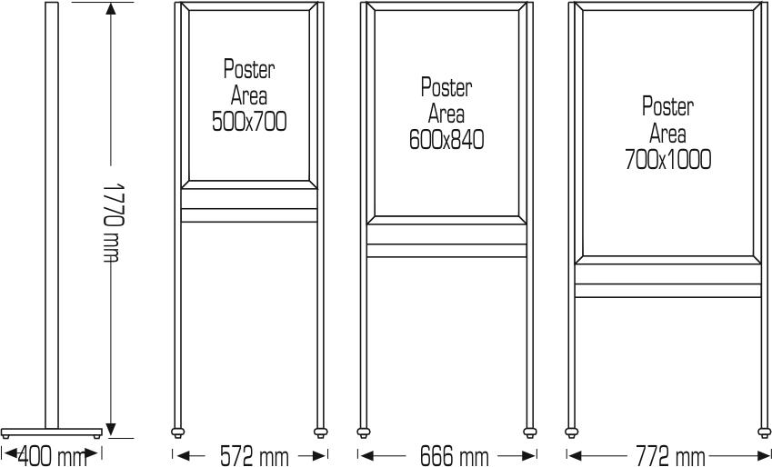 Classic Poster Stand - Hardline 32 mm