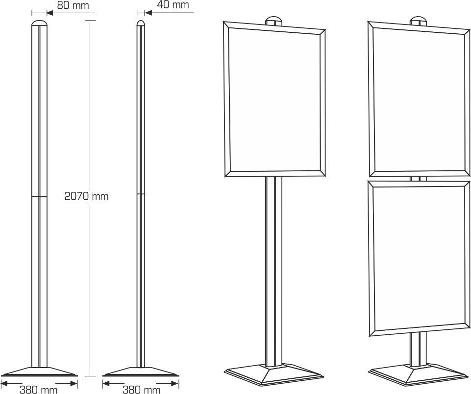 Estante frontal de metal