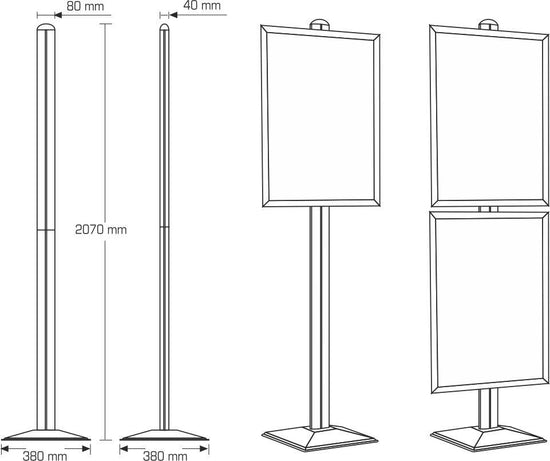 Estante frontal de metal