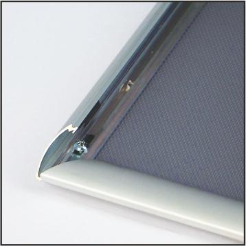 25 mm Snap Frame - Galvenised Back and Polycarbonate Cover - with Mitred Corner