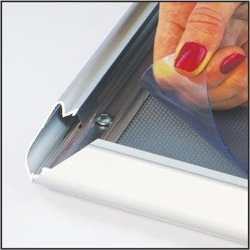 32 mm Snap Frame - Galvenised Back and Polycarbonate Cover - with Mitred Corner