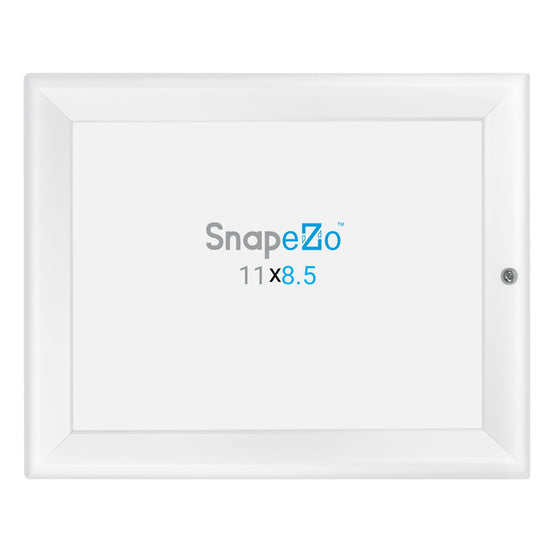 SnapeZo® 21,59 x 27,94 cm Marco a presión blanco con cerradura - Perfil de 32 mm