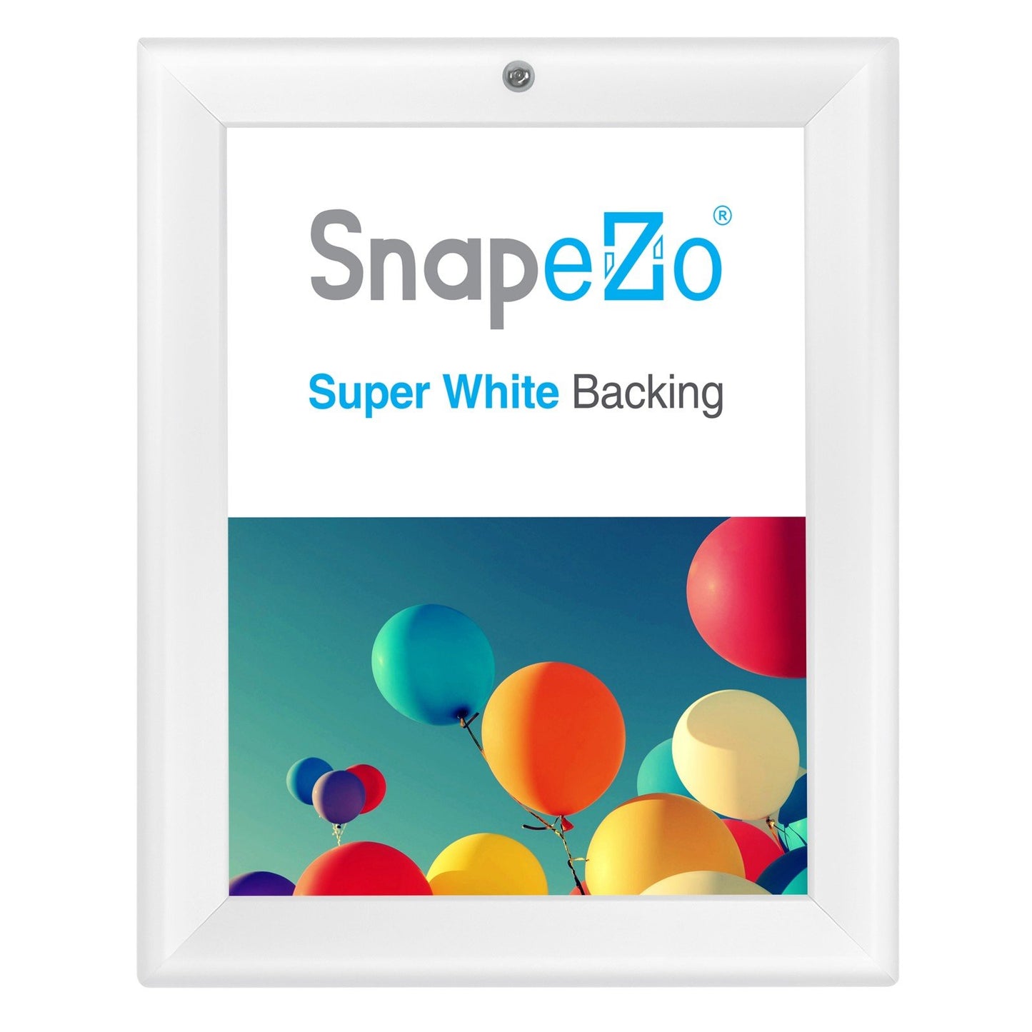 SnapeZo® 21,59 x 27,94 cm Marco a presión blanco con cerradura - Perfil de 32 mm