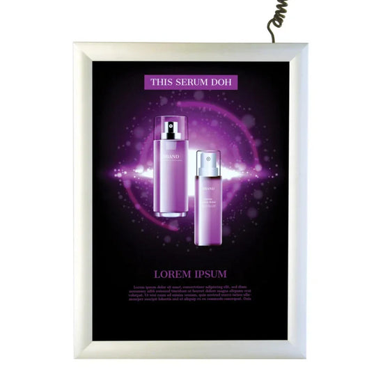 60.96 x 91.44 cm White LED Single-Sided Frame - 46MM Profile