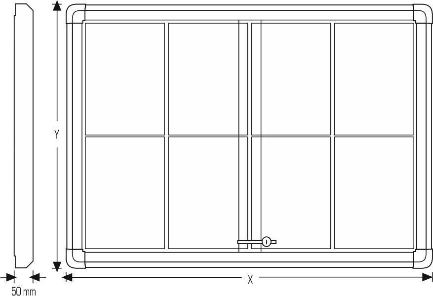 Tablón de anuncios para puertas corredizas enrollables Maxi - Magnético