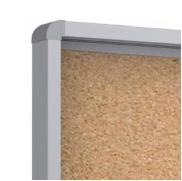 Midi Sliding Doors Noticeboard - Cork - Mitred Corners