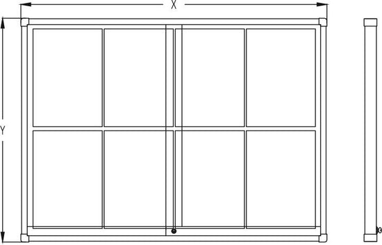 Midi Sliding Doors Noticeboard - Cork - Mitred Corners