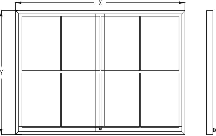 Midi Sliding Doors Noticeboard - Cork - Mitred Corners