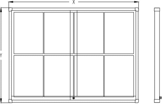 Tablón de anuncios Midi Puertas Corredizas - Magnético - Esquinas a inglete