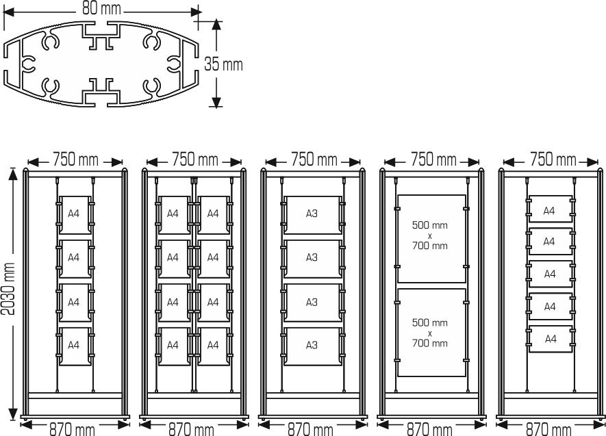 Cable Display Stands - Wiro Lux