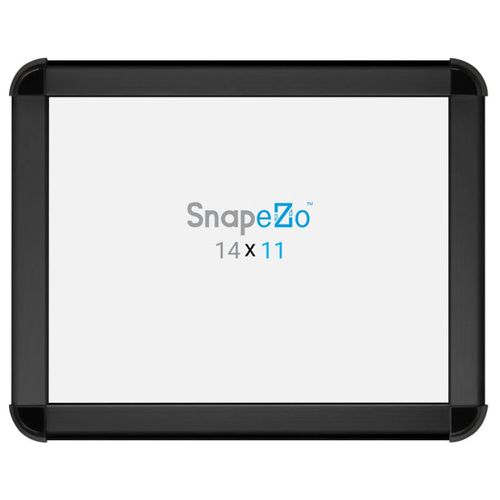 SnapeZo® 27,94 x 35,56 cm Marco a presión negro de esquinas redondeadas - Perfil de 32 mm