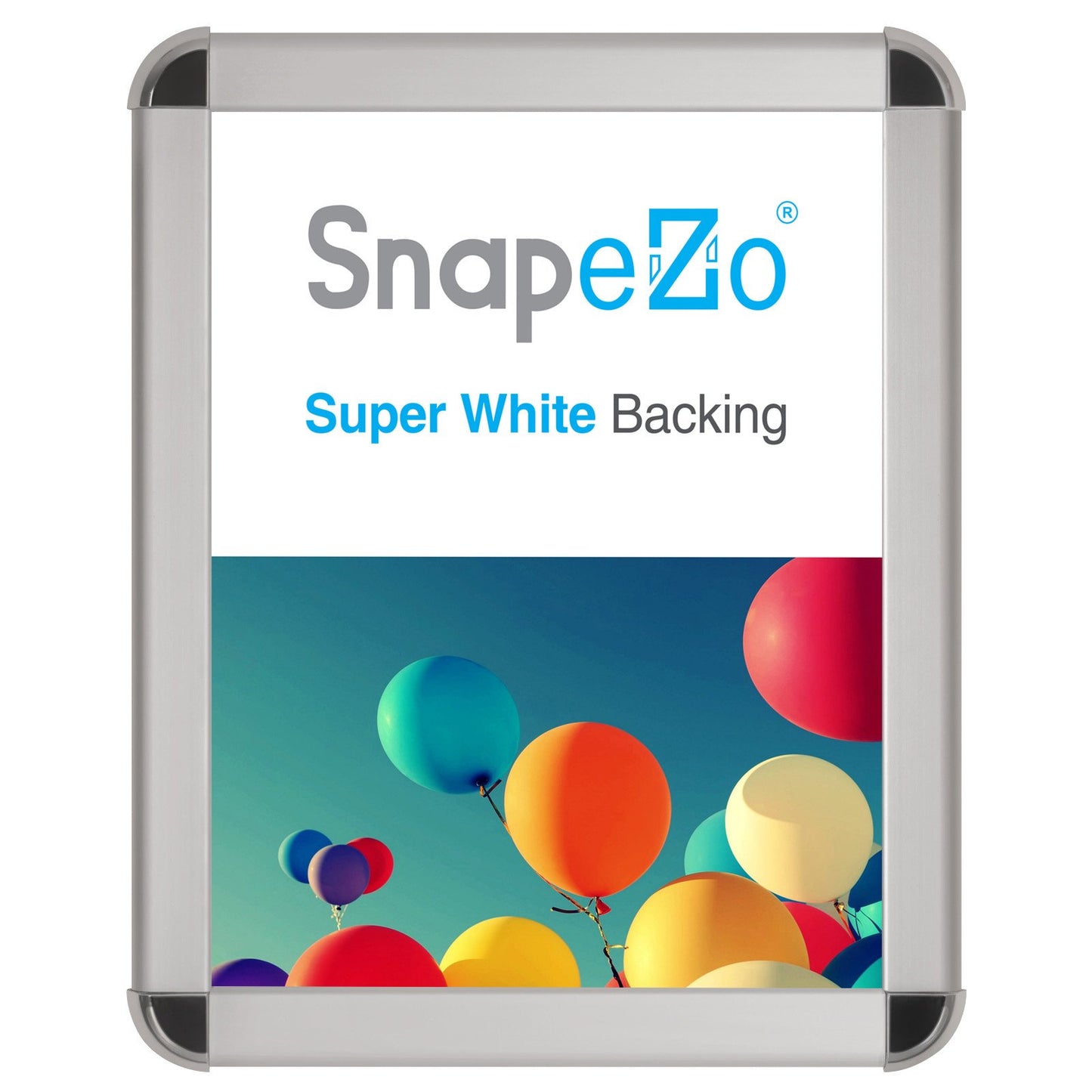 SnapeZo® 27.94 x 35.56 cm Silver Round-Cornered Snap Frame - 32MM Profile