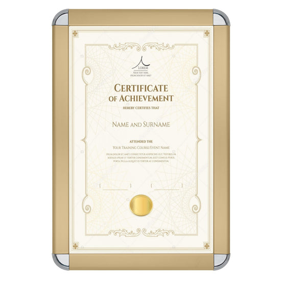 27.94 x 43.18 cm Gold Round-Cornered Poster Frame 32MM SnapeZo®