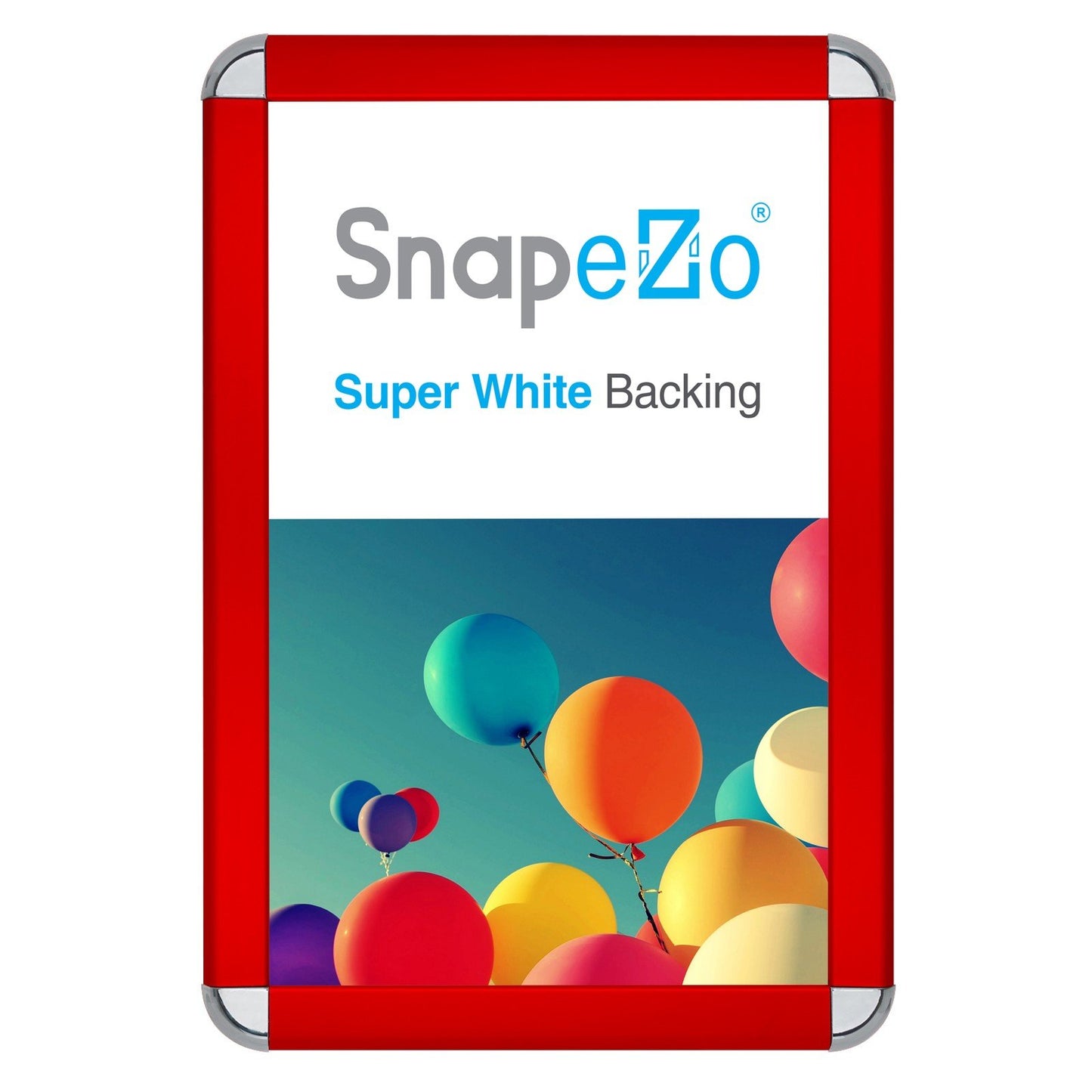 SnapeZo® 27.94 x 43.18 cm Red Round-Cornered Snap Frame - 32MM Profile