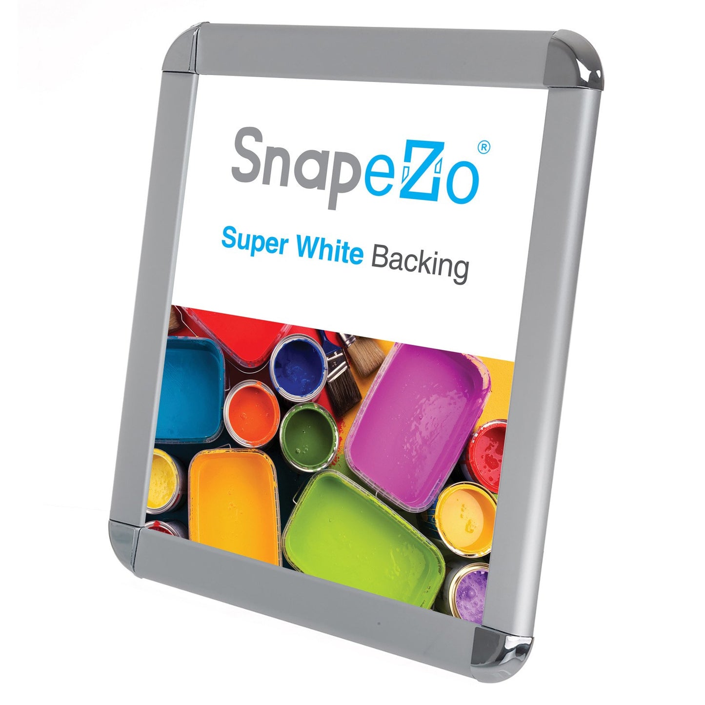 SnapeZo® 21.59 x 27.94 cm Silver Round-Cornered Snap Frame - 32MM Profile