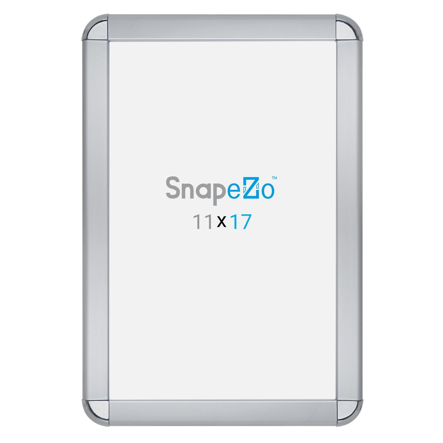 SnapeZo® 27.94 x 43.18 cm Silver Round-Cornered Snap Frame - 32MM Profile